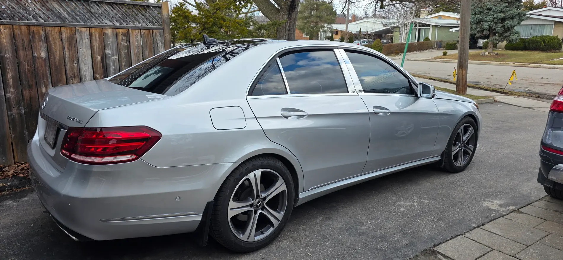 Silver Mercedes-Benz repaired at AutoStyle Collision auto body shop in Scarborough
